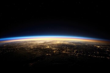 Obraz premium Earths Night Lights - A Stunning View from Space, City Glows.