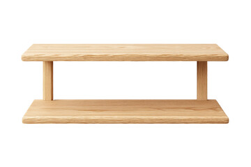 Light-colored wooden double shelf