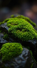 Obraz premium Emerald Moss: A Textured Embrace
