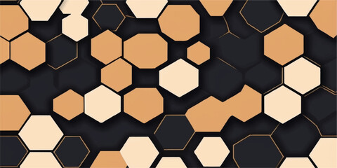 Obraz premium Seamless giraffe skin pattern with hexagonal honeycomb design backdrop