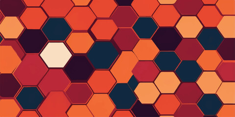 Seamless vector texture with a golden honeycomb hexagon pattern for a geometric background or abstract wallpaper design