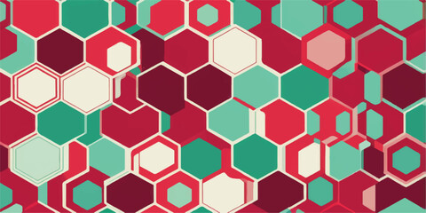 Seamless geometric honeycomb hexagonal pattern vector illustration