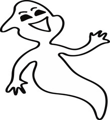 Halloween ghost illustration. Ghost Hand drawn icon