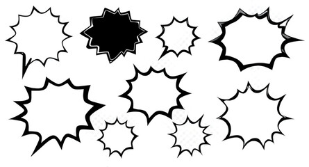 comic conversation bubbles, speech bubble artwork, text balloon icons, bubble callouts set, simple speech bubbles, vintage comic bubbles, bubble illustration set