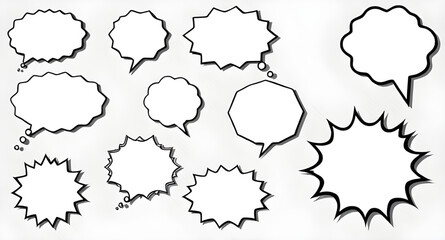 comic balloon set, speech bubble shapes, comic thought bubbles, cartoon dialogue bubbles, speech bubble pack, comic text bubbles, speech balloon vector, comic cloud bubbles, retro comic speech bubbles