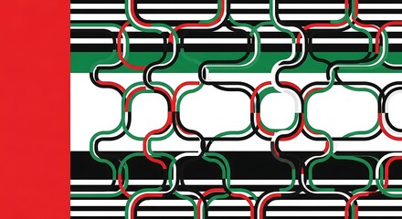 Intricate Geometric Flag Design.