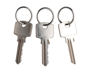 Keys with keyring isolated on transparent background