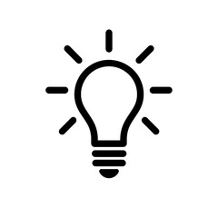 Light bulb icon isolated on transparent background