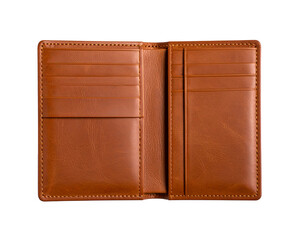 Leather wallet isolated on transparent background