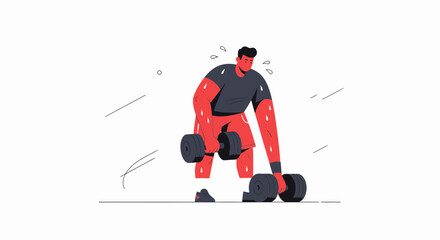 Energetic Bodybuilder Performing Dumbbell Exercises With Determination and Concentration