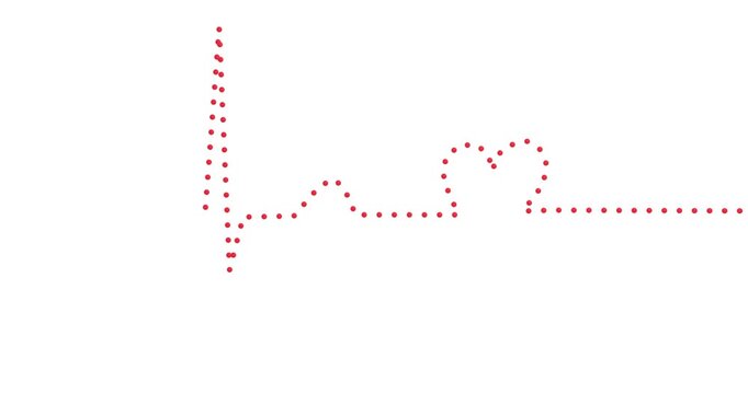 Anima&ccedil;&atilde;o abstrata de linha de ECG que se transforma em um cora&ccedil;&atilde;o em loop cont&iacute;nuo. Estilo minimalista em vermelho sobre fundo claro, com espa&ccedil;o para texto &mdash; ideal para sa&uacute;de, cardiologia, healthtech,