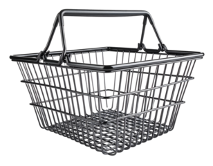 Shopping basket empty isolated on transparent background