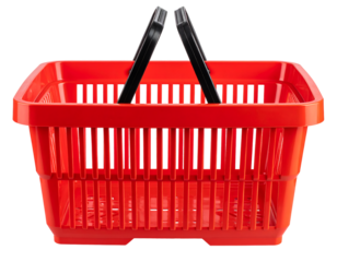 Shopping basket empty isolated on transparent background