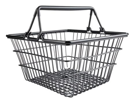 Shopping basket empty isolated on transparent background