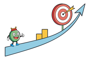 business graph on target