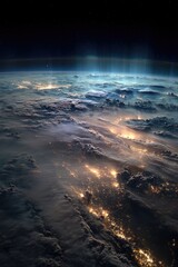 Earths glowing cities from orbit at night a stunning view from space.