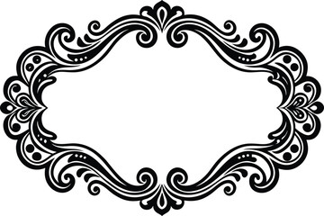 Simple and floral horizontal frame and border