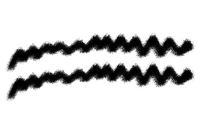 Two black wavy lines, isolated on transparent background