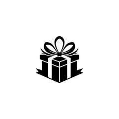Gift box silhouette, gift, box, present, surprise, Christmas gift icon outline silhouette  