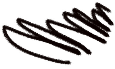Black scribble isolated on transparent background