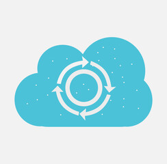Cloud Sync Icon — Circular Arrows with Cloud Vector Illustration
