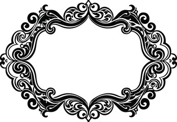 abstract floral frame border corner ornament art vector silhouette illustration