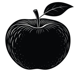 Red apple vector illustration black and white healthy fruit with leaf icon