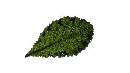 Fototapeta premium green leaf isolated on white