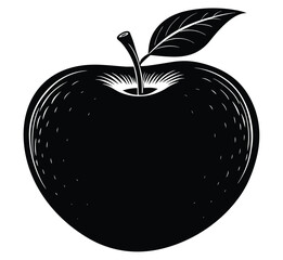 Vector illustration of a fresh red apple with a green leaf, a symbol of healthy, organic food and a delicious ripe fruit