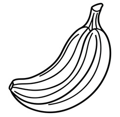 Vector illustration of a yellow banana isolated on white background