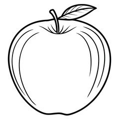 Red apple vector illustration with leaf fresh healthy fruit icon