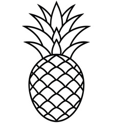 Obraz premium Isolated ripe tropical pineapple fruit vector illustration with green leaves