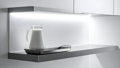 Modern Kitchen Shelf with Integrated Lighting