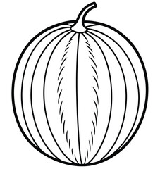 Orange autumn pumpkin, a fresh vegetable for Halloween and harvest, isolated on a white background