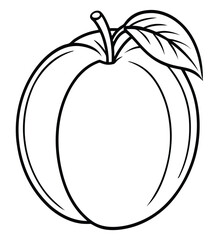 Apple fruit vector illustration with a green leaf, a perfect icon for healthy and fresh food design