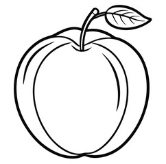 Red apple vector illustration icon with leaf and fresh fruit design