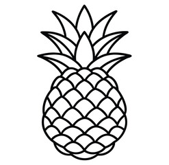 Fototapeta premium Pineapple vector illustration isolated on white background fresh tropical fruit