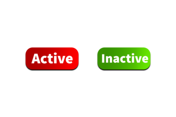 Green INACTIVE Button and Red ACTIVE Button Setting toggle design element for mobile app interface, web. Isolated on Transparent Cutout PNG