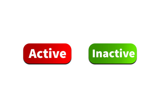 Green INACTIVE Button and Red ACTIVE Button Setting toggle design element for mobile app interface, web. Isolated on Transparent Cutout PNG