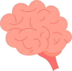 Human Brain Cartoon Illustration