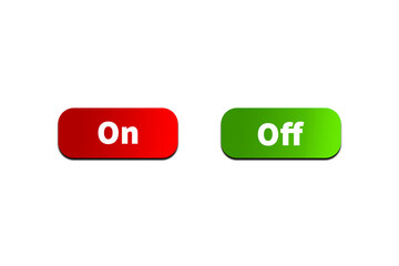 Green OFF Button and Red ON Button Setting toggle design element for mobile app interface, web. Isolated on Transparent Cutout PNG