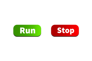 Green RUN Button and Red STOP Button Setting toggle design element for mobile app interface, web. Isolated on Transparent Cutout PNG