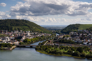 Fototapeta premium Nahemündung Bingen, September 2025