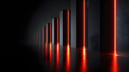 Modern Red and Black Interior Design with Minimalist Style
