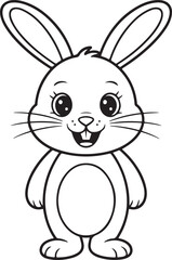 Fototapeta premium Coloring page outline of cute rabbit vector illustration on white background