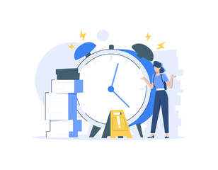 Time Management Discipline,Concept Showing active group of people doing their daily routine productively to reach goal, Suitable for landing page, ui
