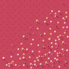 pink hijab with small scattered flower motif