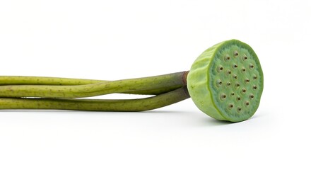 Close-up of a green cable with a multi-pin connector on a white background