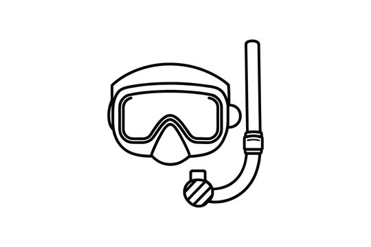 diver s gear depicted in simple line art silhouette