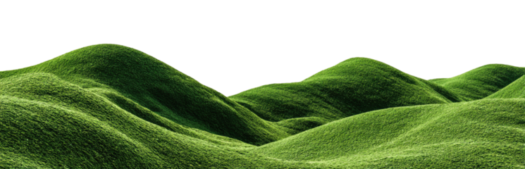Rolling green hills against a dark background